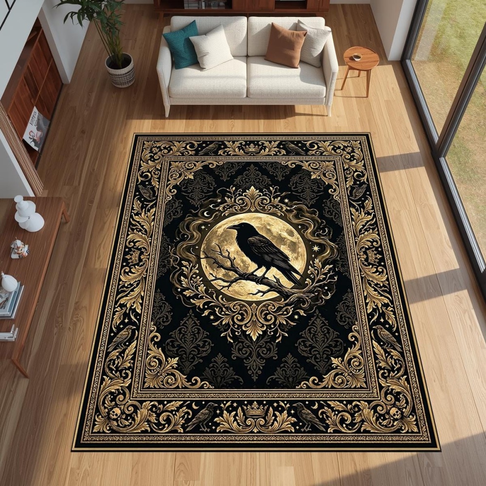 Coffee Equipment At Home - Alfombra grande con estampado de luna