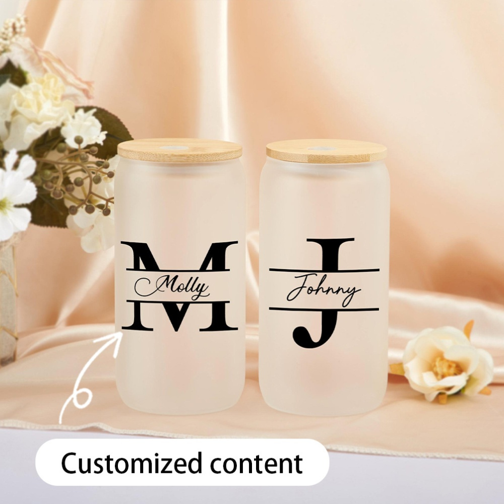 Coffee Equipment With Name - Vaso de Vidrio Esmerilado Personalizado con